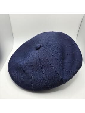 Kangol Breathable Men's Hat Flat Cap Top Button Navy Blue L XL Great Britain